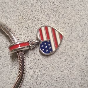Pandora Patriotic Heart Charm